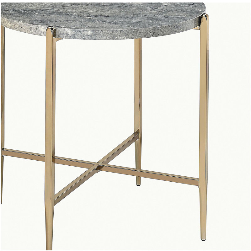 Table d'appoint ronde gris champagne
