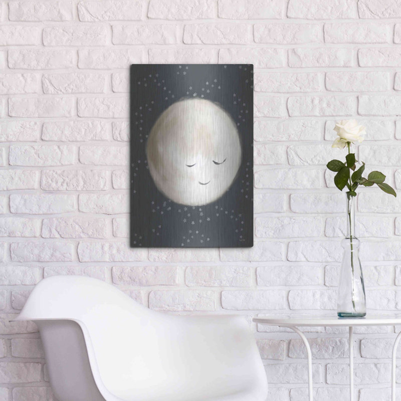 «Happy Little Moon II» par House Fenway, art mural en métal, H 24 po x l 16 po