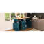 Îlot de cuisine 55,7 po avec 2 rallonges pliables, 5 roulettes, prise de courant, table de salle à manger pliante et espace de rangement, style nautique spacieux-580647056