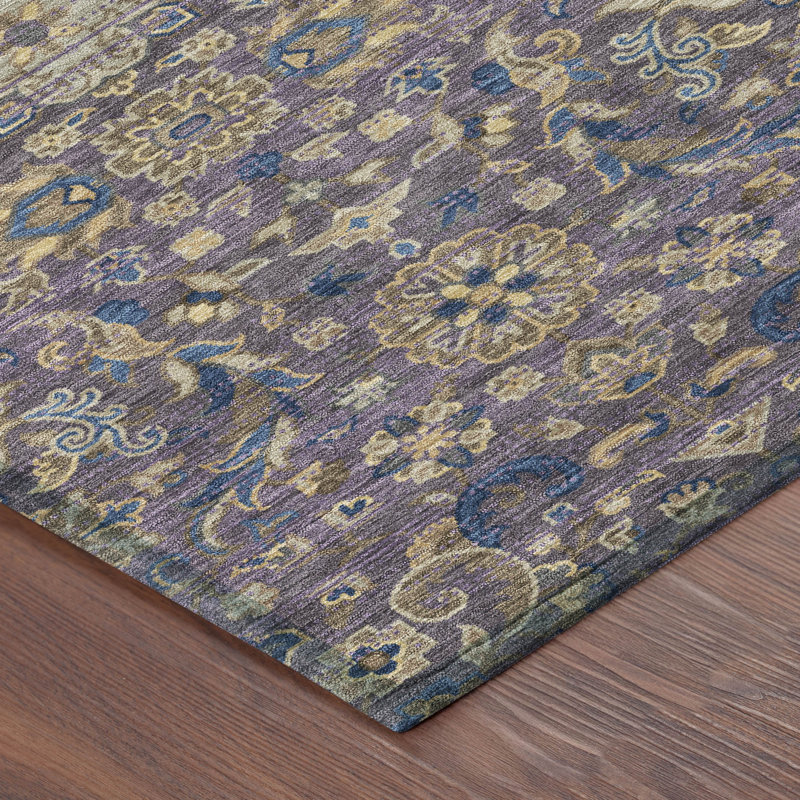 Tapis lavable à la machine intérieur / extérieur ACN2485, Mauve, 5 pi x 7 pi 6 po