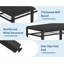 Ensemble de salle à manger 4 pièces, table avec tablettes de rangement, 2 chaises et 1 banc, rustique industriel, noir-2026588231