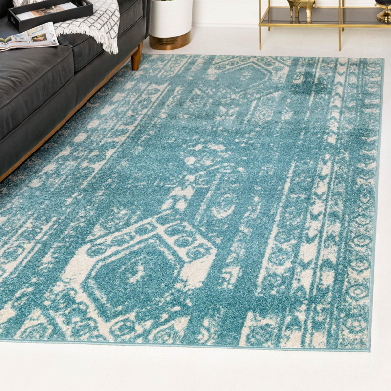 Tapis Lennon bleu clair, Rectangle 7 pi 10 po x 10 pi