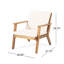 Fauteuils club d'extérieur en bois avec coussins bruns - structure solide, siège à lattes ouvertes à eau, capacité de 300 lb, l 26,15 po x P 31,77 x H 30,1 po pour 2 coussins beiges