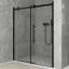 60 po X P 72 po Porte de douche coulissante semi-sans cadre en H au fini noir mat avec verre trempé transparent