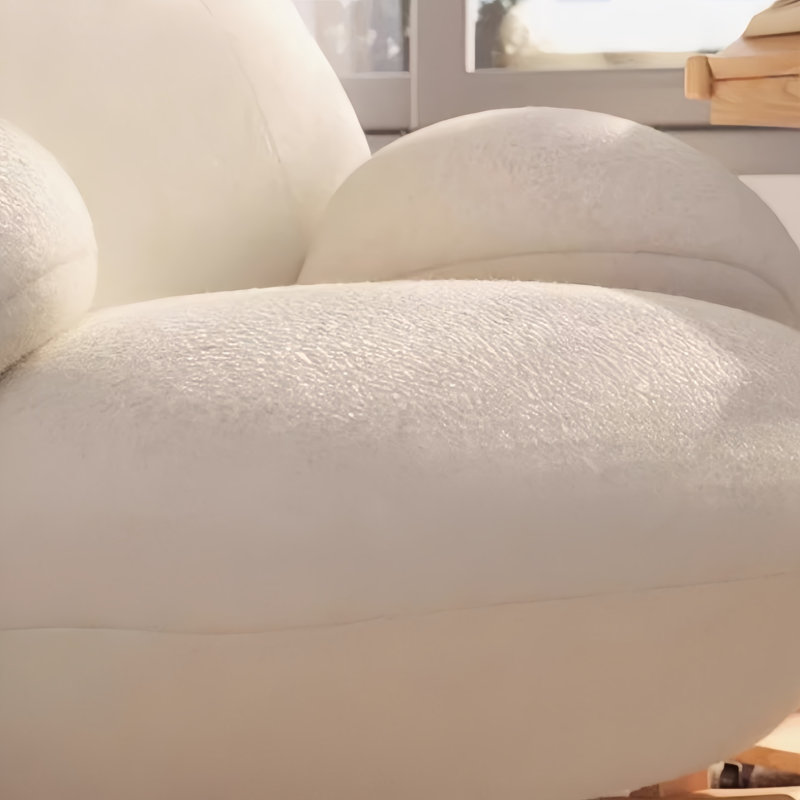 Chaise berçante moderne en bois massif rembourré