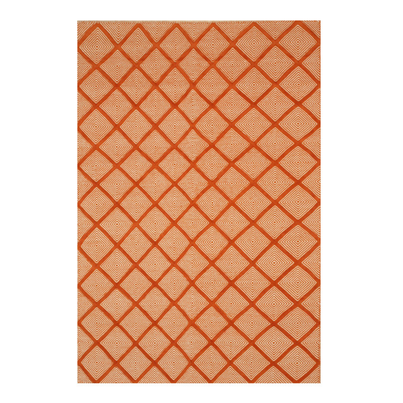 Willman Luxurious Orange Handmade Wool Rug, Rectangle 9' x 12'