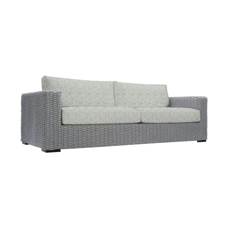Capri Outdoor Metal Loveseat, Lt Grey Chenille Woven Stripe 6023-010