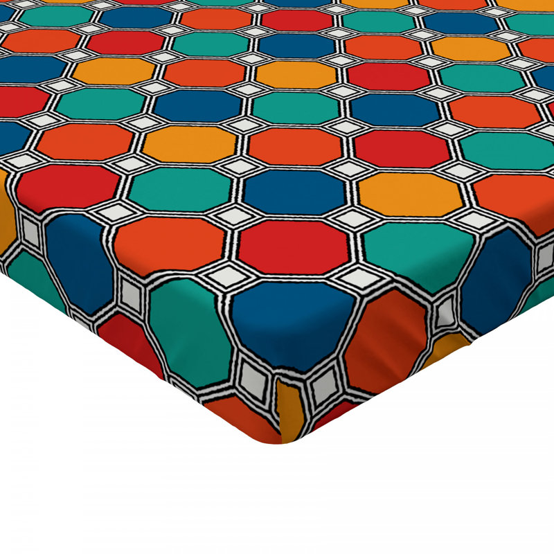 Microfiber Geometric Fitted Sheet, Twin XL Fitted Sheet