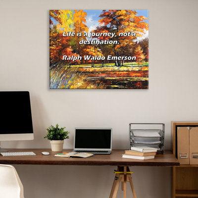 Artsy Quote "Life is a journey, not a destination." By Ralph Waldo Emerson Gallery Wrapped Canvas