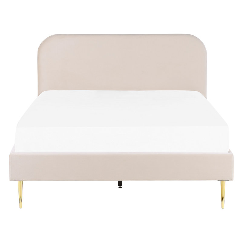 Glaser Upholstered Bed, 140 x 200cm, Beige
