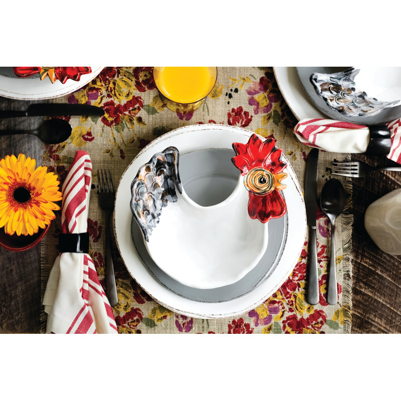 Lastra Handmade Stoneware Dinnerware Set, Aqua