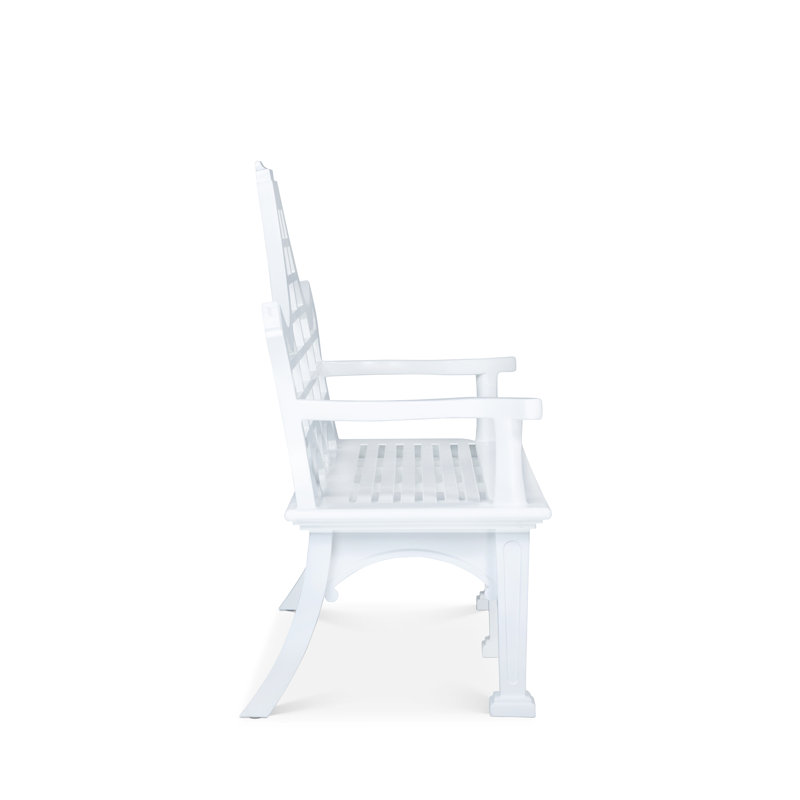 Bay Lake Garden Bench, Jet Black, Hydrangea White