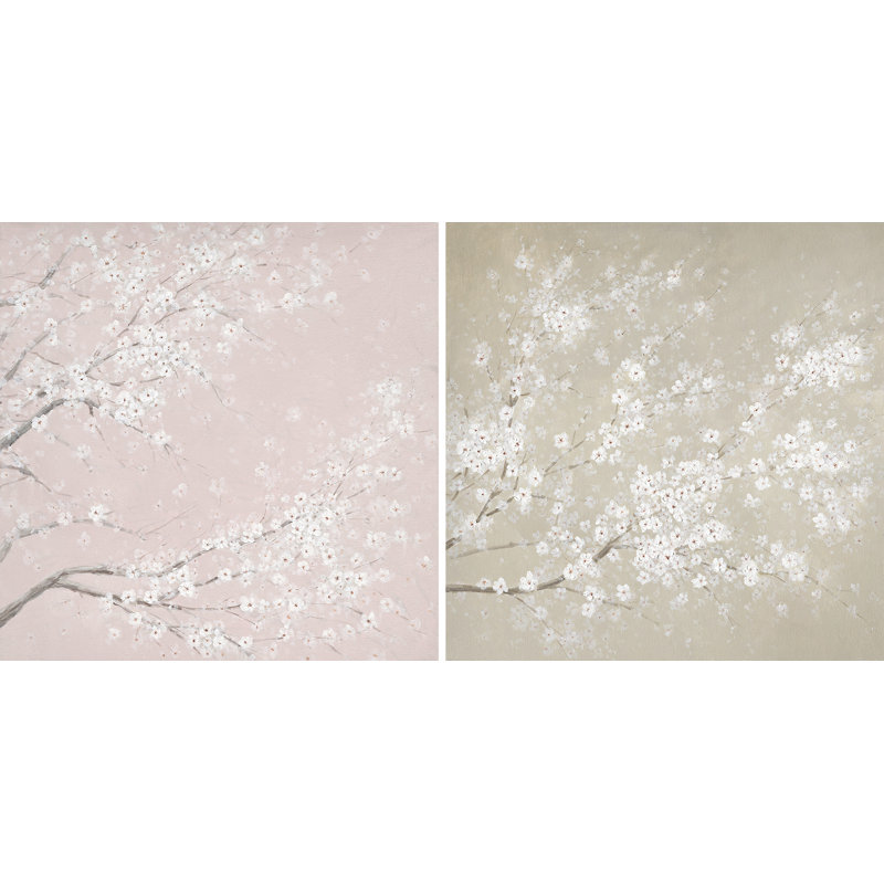 Flowering Almond Trees - 2 Piece Wrapped Canvas Print