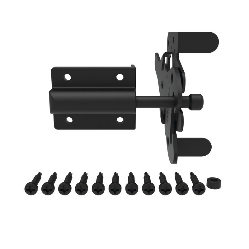 Loquet de barrière en métal robuste, Noir