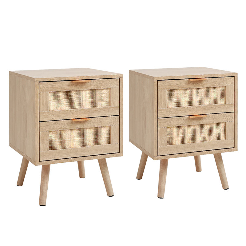 Ahamadou 40cm W Rattan Bedside Table