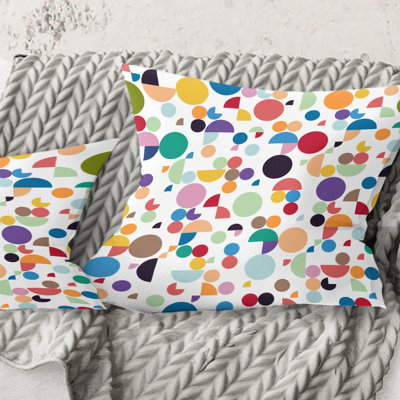 Retro Abstract Circular I - Mid-Century Modern Printed Throw Pillow