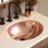 Lavabo de salle de bain ovale encastré en cuivre martelé à la main L 19 po x l 16 po Classic