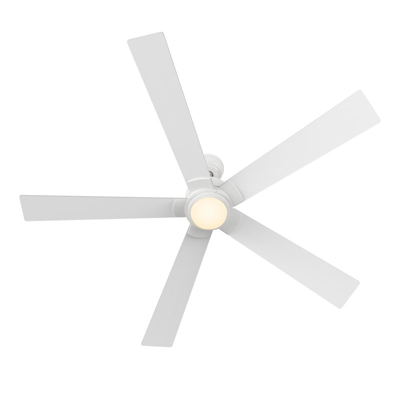 60'' Ceiling Fan with LED Lights, White, White