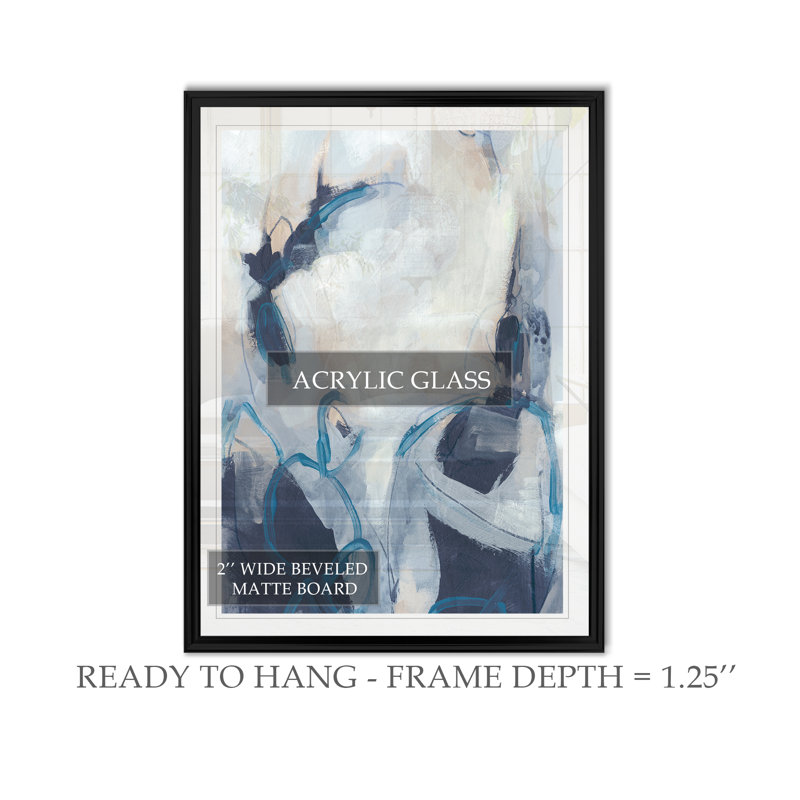 «Blue Process I», reproduction d'art sur toile, H 30,5 po x l 42,5 po x P 1,5 po, Cadre noir