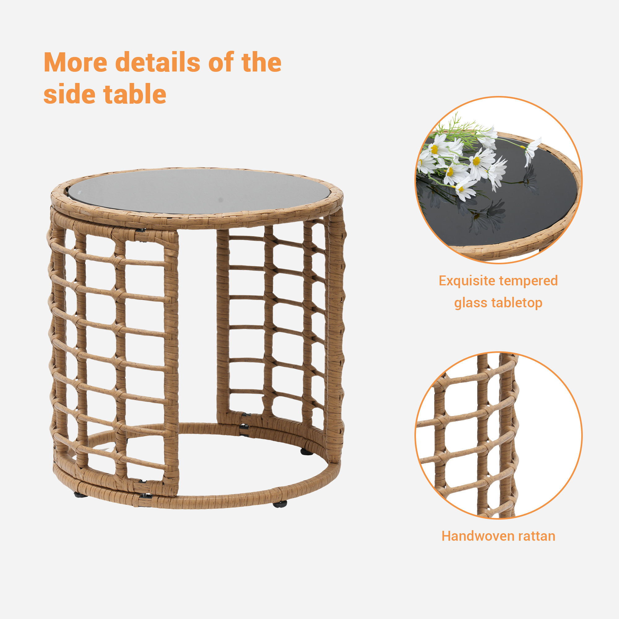 Tangkula Lot De 2 Chaises à Bascule En Osier Avec Cadre En Acier Robuste, Capacité De Poids Jusqua 1633 Kg Convient Pour Jardin Porche Arriere Cour Bord De Piscine Avec Coussin De 127 Cm