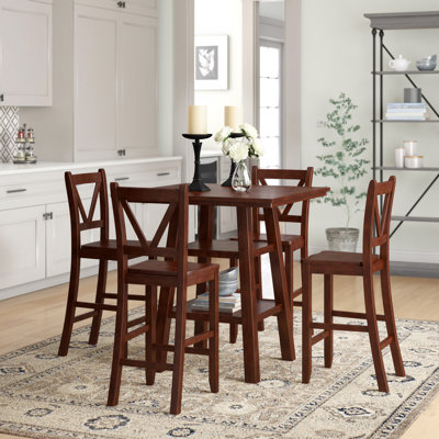 Lakiea 4 - Person Solid Wood Top Dining Set