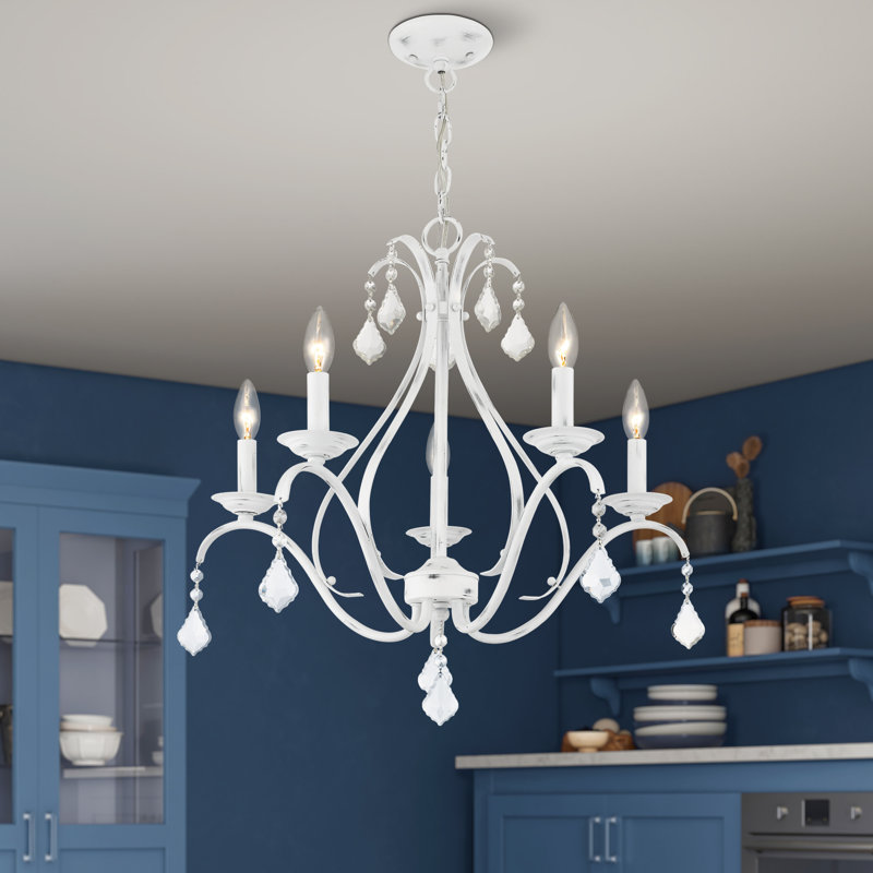 Maines 5 - Light Dimmable Classic / Traditional Chandelier, Antique White