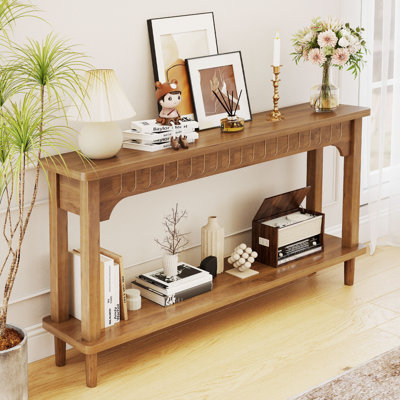 Console moderne de 59 pouces, canapé rectangulaire avec tablette ouverte pour le salon, le couloir ou le vestibule
