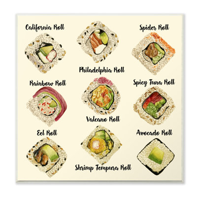 «Sushi rouleau illustration graphique», reproduction d'impression