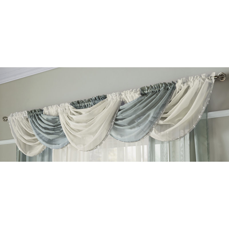 Anson Solid Colour Swag Window Valance, Silver