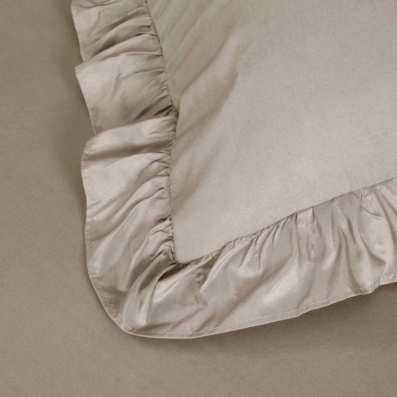Jimi Microfiber Solid Colour Duvet Cover with Pillowcases, Beige, Kingsize