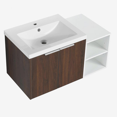 Armoire de salle de bain à porte à fermeture en douceur de 36 pouces avec rainure, petite tablette de rangement et armoire combinée