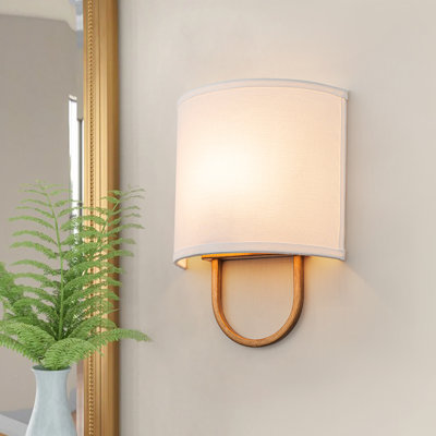 1-Light Coastal Style Fabric Wall Sconce