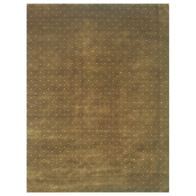 Tapis vert en laine noué à la main de conception unique 10 pi x 14 pi Purter