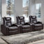 Luxueux fauteuils inclinables électriques de 36,22 po en simili cuir de qualité supérieure, chaises de cinéma maison avec porte-gobelet USB et porte-gobelets-87708914