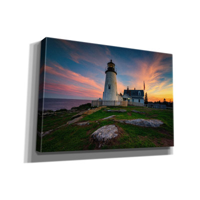 «May Evening At Pemaquid Point Lighthouse» par Rick Berk, art mural sur toile