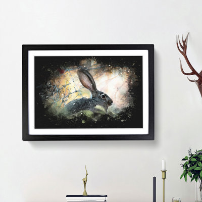 Hare in the Bushes - Picture Frame Graphic Art Print