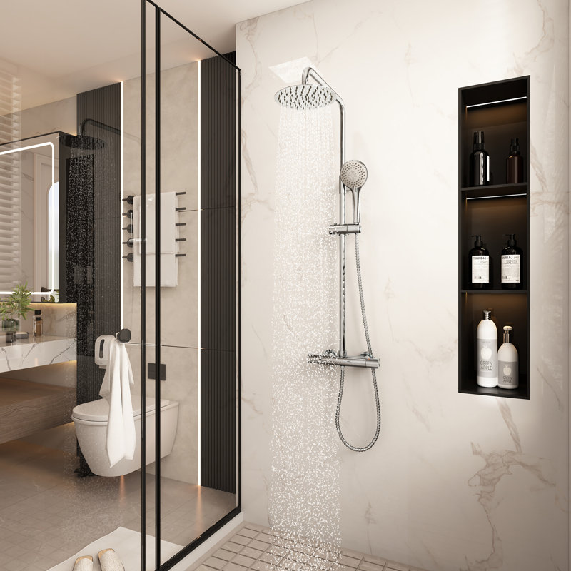 Robinet de douche avec valve brute, Chrome