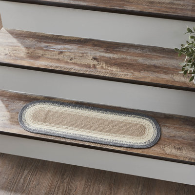 Tapis d'escalier blanc / brun clair
