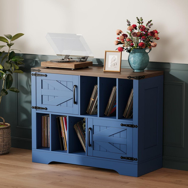 76.2cm H Media Shelves, Navy