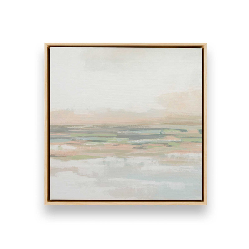 «Soft Breeze Over Fields I», reproduction sur toile dans un cadre, H 32,75 po x l 32,75 po, Érable américain