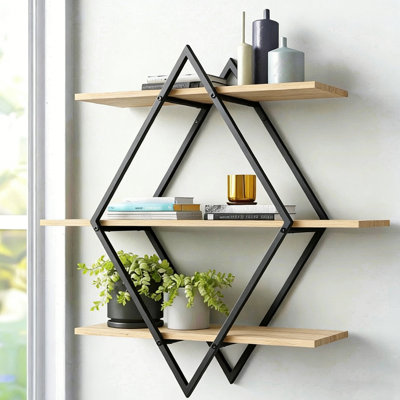 Lorenza 3 Piece Diamond Floating Shelf