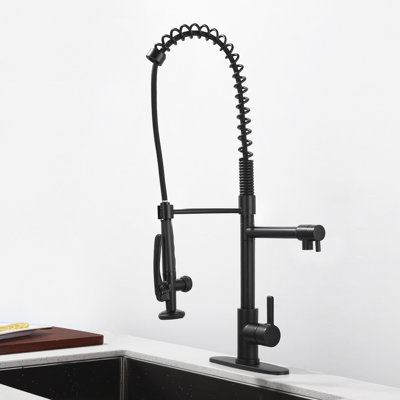 Deck Mounted 2-Handle Pull Down Sprayer Commercial Kitchen Faucet -  iVIGA, VG42200602B