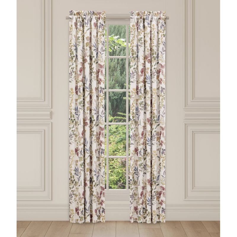 Rosewood Elwood Curtain Panel Pair, Rose Leaf