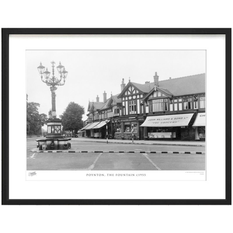 Poynton, The Fountain C1955 - Single Picture Frame Print, 28cm H x 36cm W x 2.3cm D