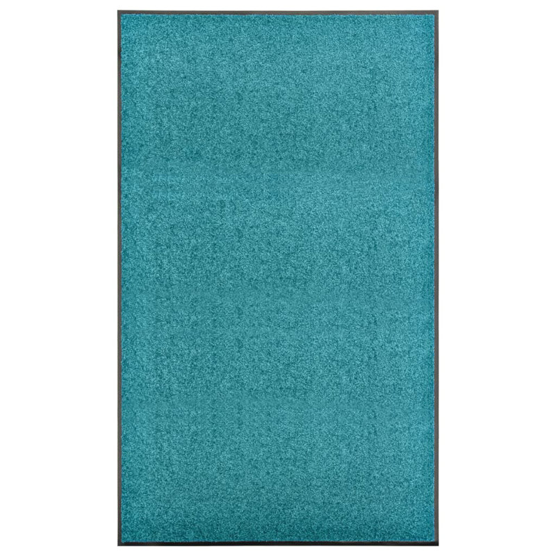 Deirore Non-Slip Indoor / Outdoor Doormat, 0.9cm H x 150cm W x 90cm L, Cyan