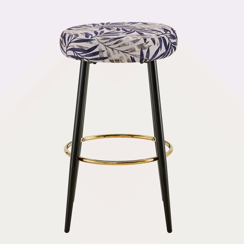 Ensemble de 2 tabourets de bar à hauteur de comptoir, ensemble de 2 tabourets de cuisine en polyuréthane revêtus de polyuréthane avec repose-pieds doré pour îlot de cuisine