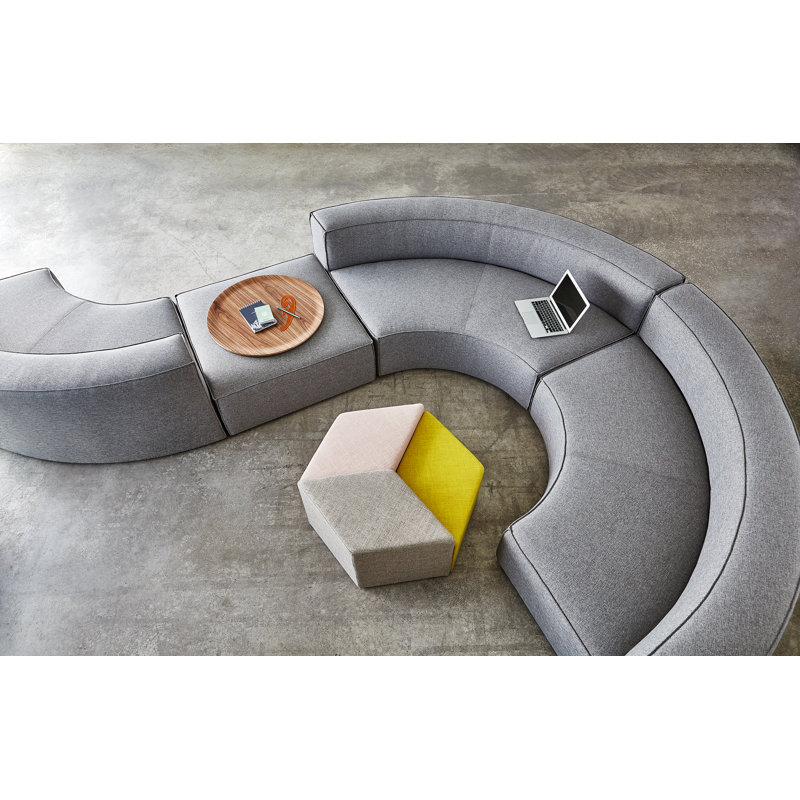 Canapé modulaire réversible avec repose-pieds Mix Modular, Sergé Performance Performance Stone du Parlement