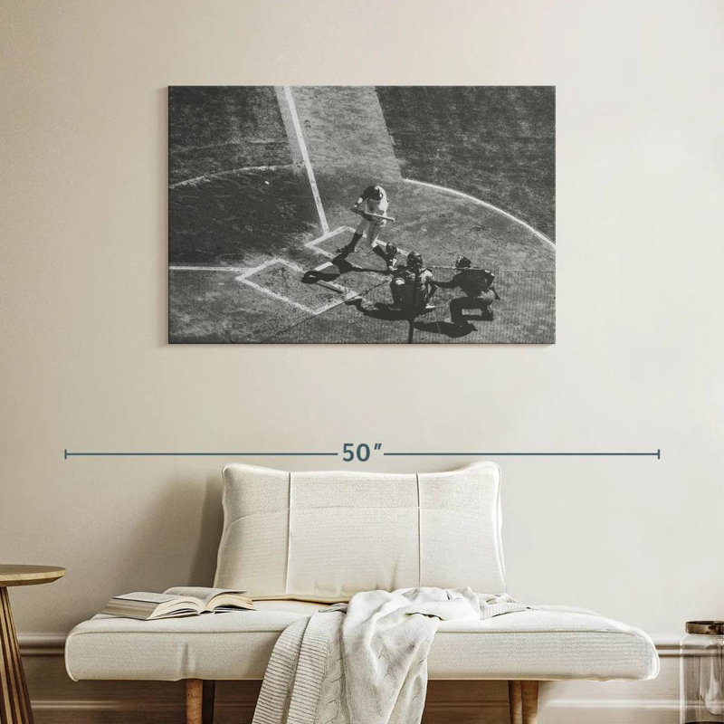 Sireci Black And White Baseball, 26" H x 39" W
