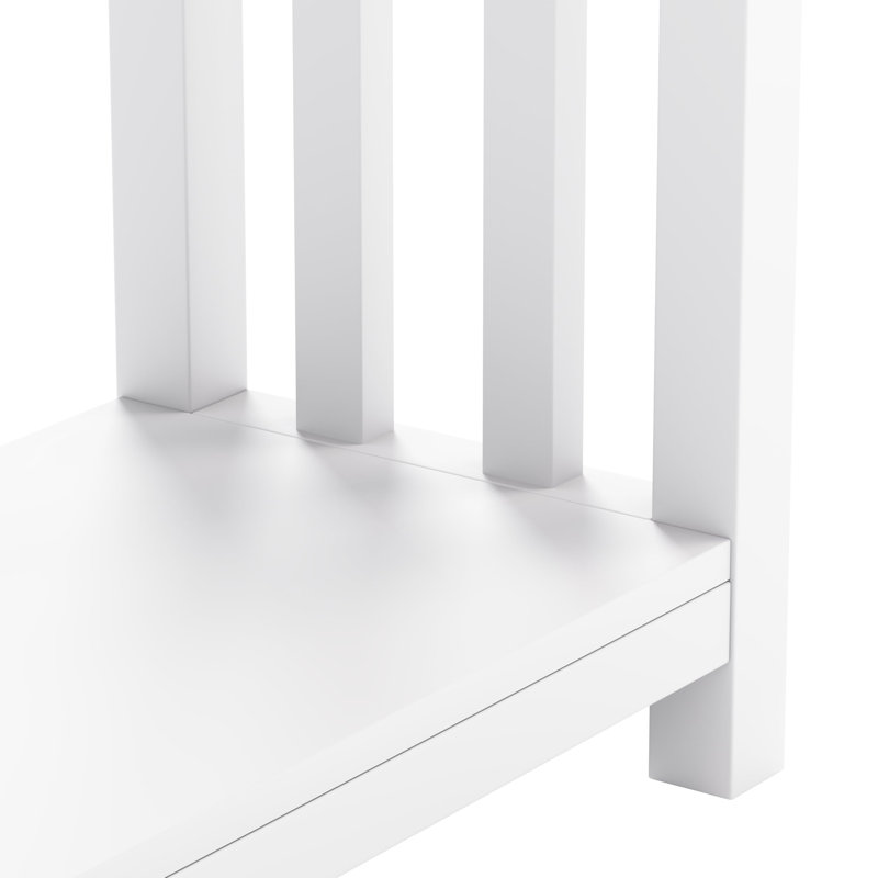 39.4" W Console Table with Drawer, Brown Wood/White