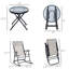 Ensemble bistro 3 pièces avec chaise berçante d'extérieur et table basse pliante avec table basse en verre-1941787552